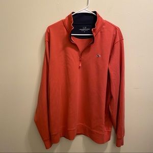 Vineyard Vines Coral 1/4 Zip Sweatshirt Large EUC